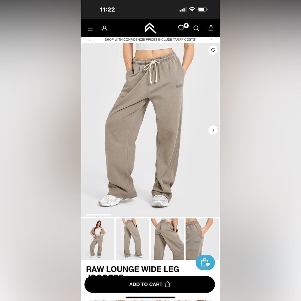 Oner Active raw edge wide leg joggers